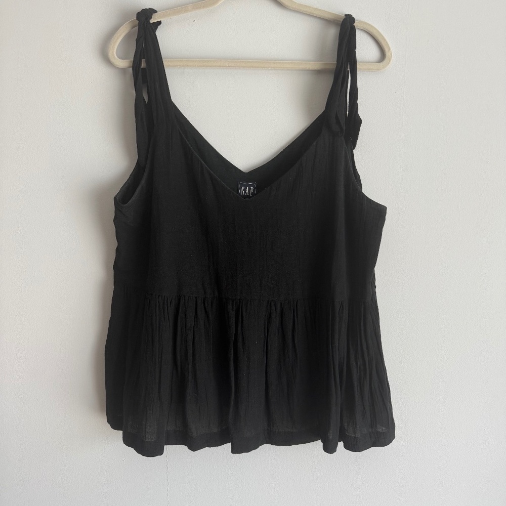 GAP Black Peplum Tank Top